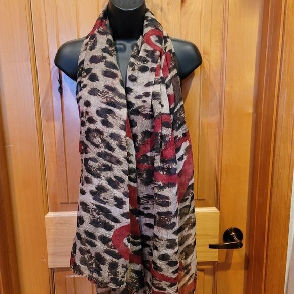 Red & Brown Scarf - Picture 1 of 1